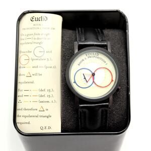 Tempus Fugit Euclid Geometry 33mm Watch Unemployed Philosopher Guild New Battery